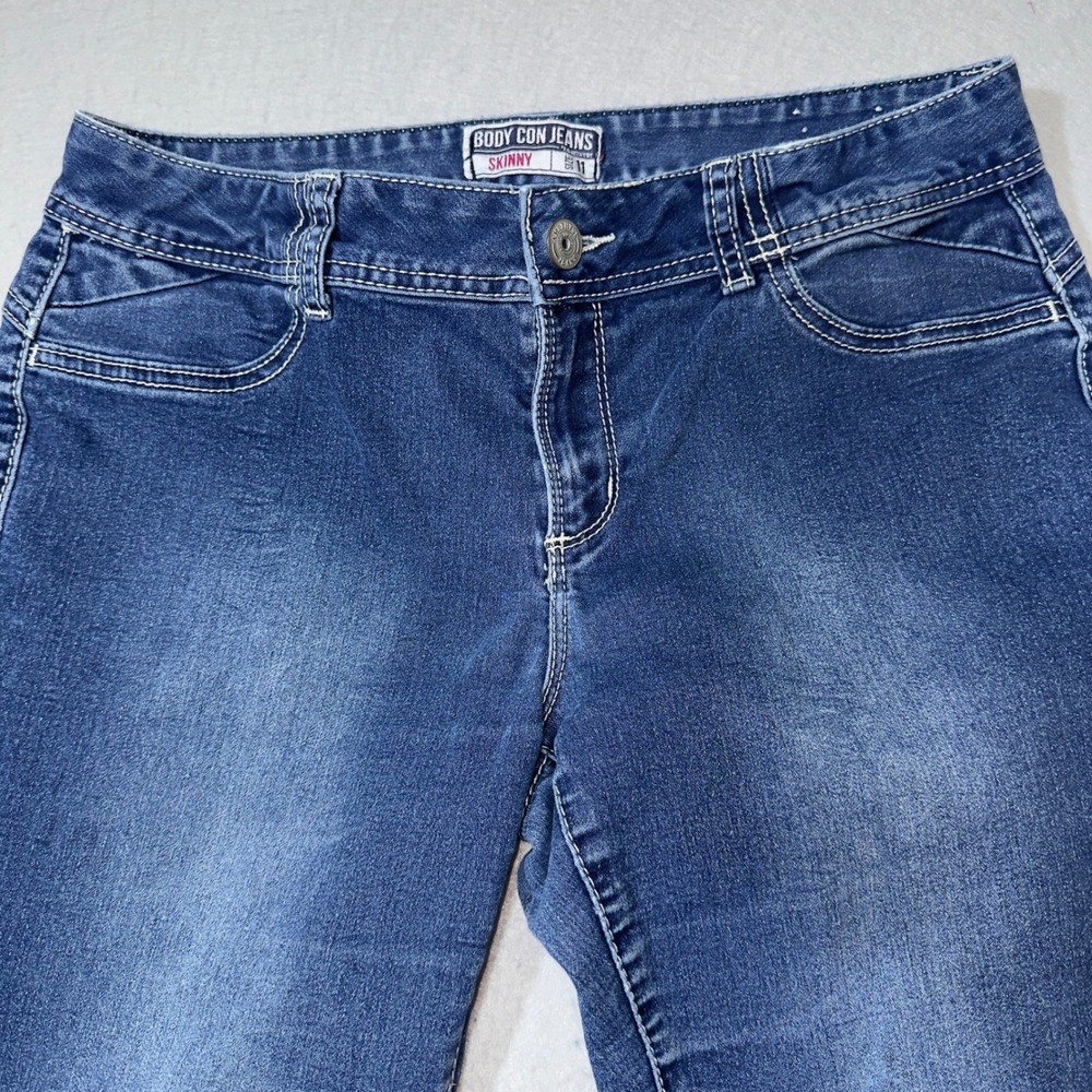 Amethyst Body Con Jeans Skinny Medium Wash Blue Stretch Denim Juniors Size 11‎